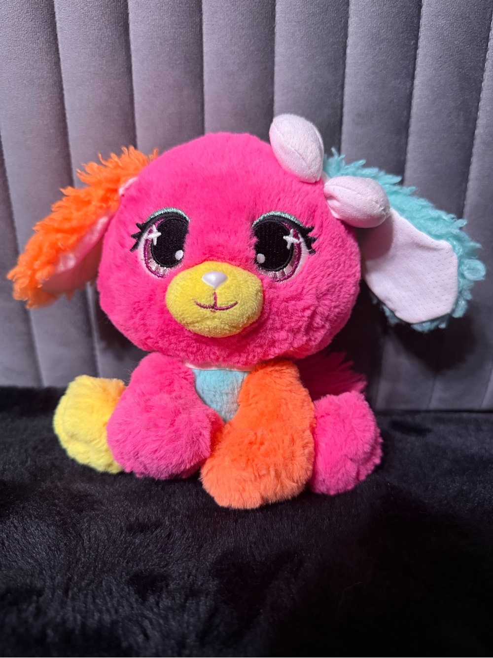 GUND P.Lushes Pets Cyndi Pupowski Dog Plush Pink Rainbow Stuffed Animal Toy
